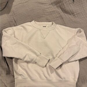 Buck Mason sz small Women’s Crewneck Terry Sweatshirt ivory/beige